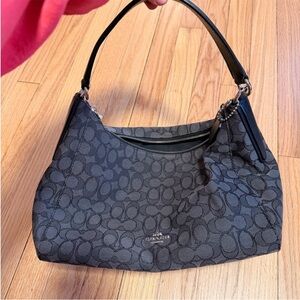 Coach Dark Gray Signature Hobo Bag